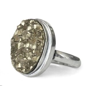 Golden pyrite pendant + Ring
